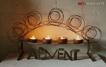 Adventsleuchter mit Wortskulptur