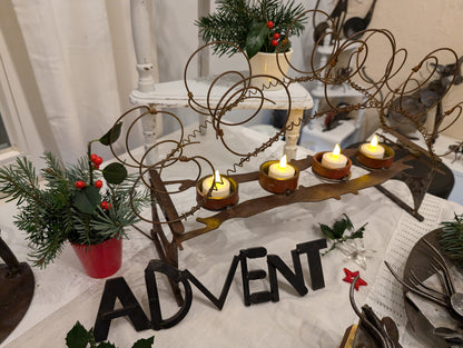 Adventsleuchter mit Wortskulptur